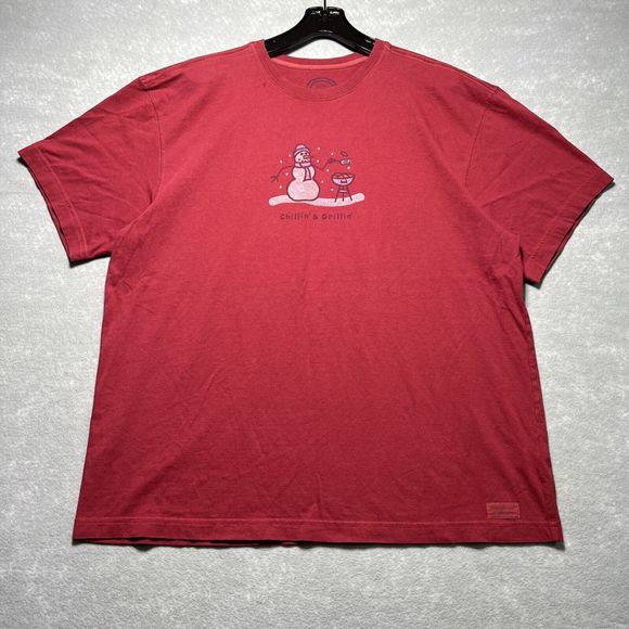 Life Is Good Chill Snowman Red Short Sleeve Men’s Size. XL - Picture 1 of 12
